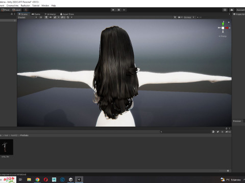 Realistic long hair female 3D मॉडल