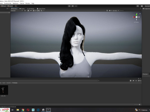 Realistic long hair female 3D मॉडल