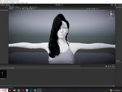 Realistic long hair female 3D Model