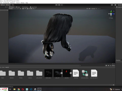 Realistic long hair female 3D Model
