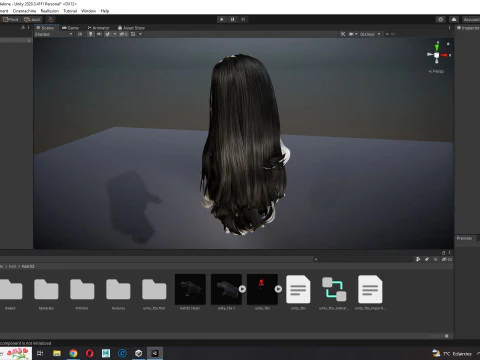 Realistic long hair female 3D Model