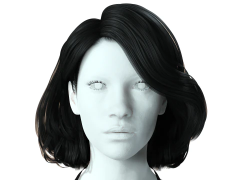 Realistic female hair 3D Model