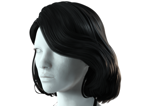 Realistic female hair 3D मॉडल