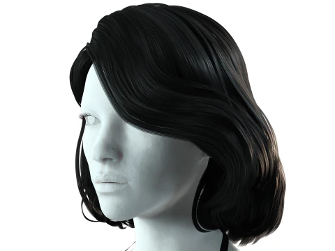 Realistic female hair 3D Model