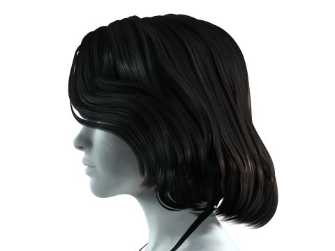 Realistic female hair 3D मॉडल