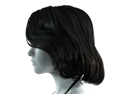 Realistic female hair 3D Model