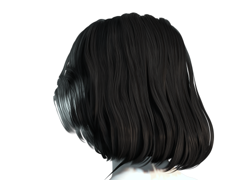 Realistic female hair 3D मॉडल