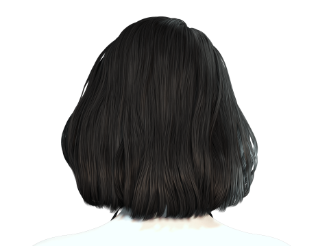 Realistic female hair 3D मॉडल