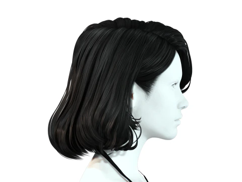 Realistic female hair 3D Model