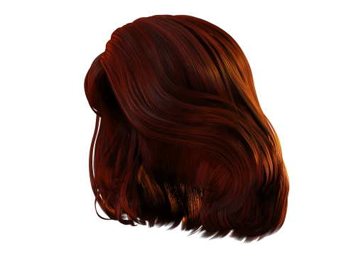 Realistic female hair 3D मॉडल