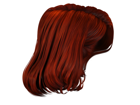 Realistic female hair 3D मॉडल