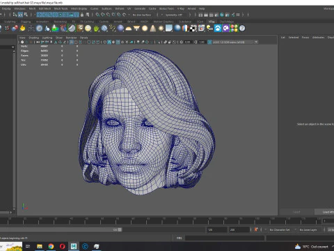 Realistic female hair 3D Model