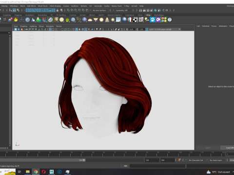 Realistic female hair 3D मॉडल