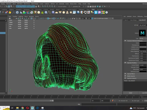 Realistic female hair 3D Model