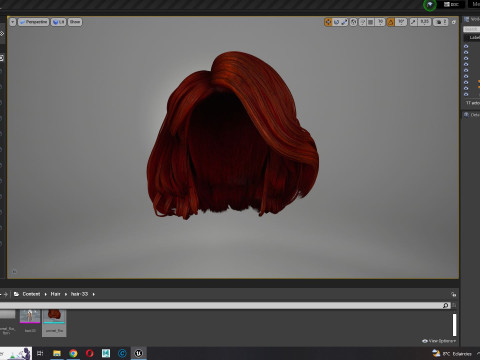 Realistic female hair 3D मॉडल