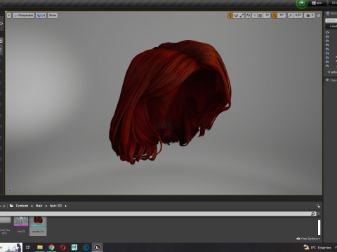 Realistic female hair 3D मॉडल