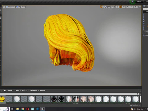 Realistic female hair 3D Model