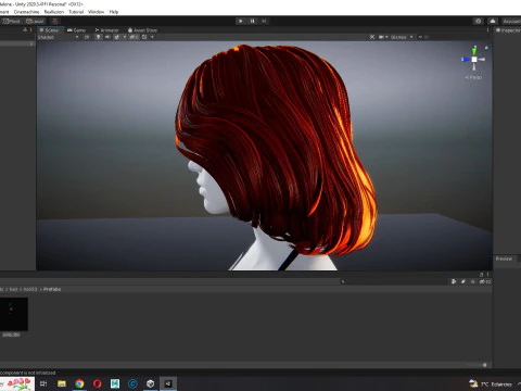 Realistic female hair 3D Model