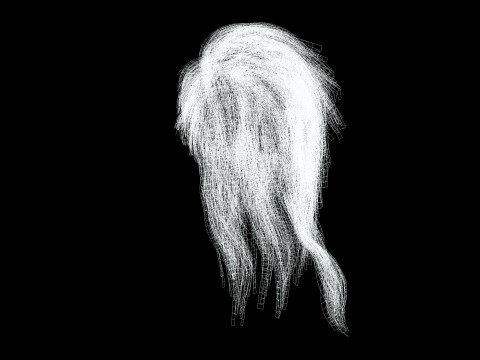 Realistic hair cyberpunk long Modelo 3D