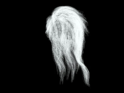 Realistic hair cyberpunk long 3D Model