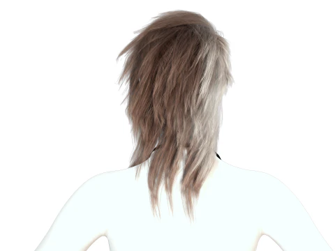 Realistic hair cyberpunk long 3D Model