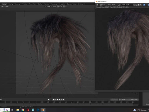 Realistic hair cyberpunk long 3D Model