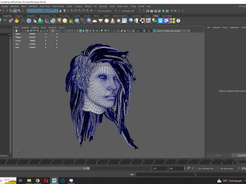 Realistic hair cyberpunk long 3D Model