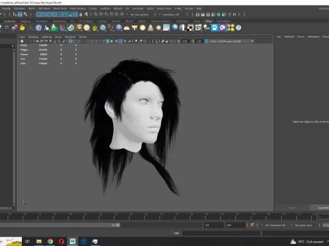 Realistic hair cyberpunk long 3D Model
