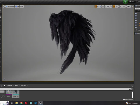Realistic hair cyberpunk long 3D Model