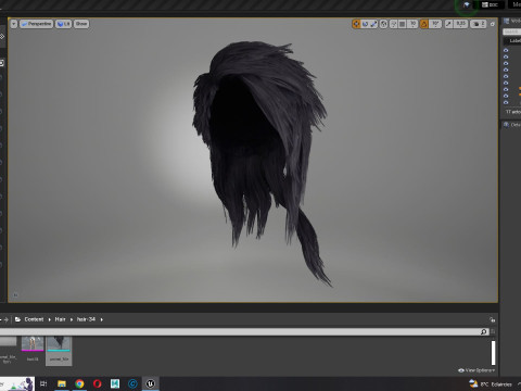 Realistic hair cyberpunk long Modelo 3D