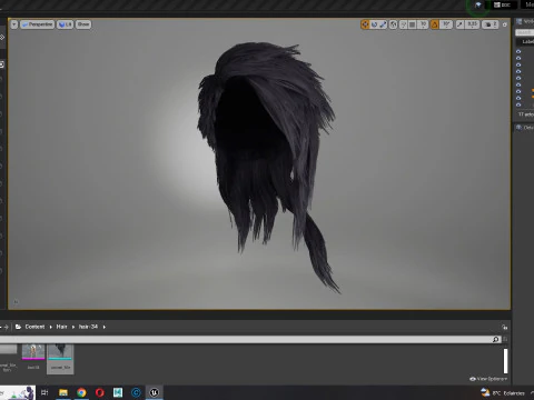 Realistic hair cyberpunk long 3D Model