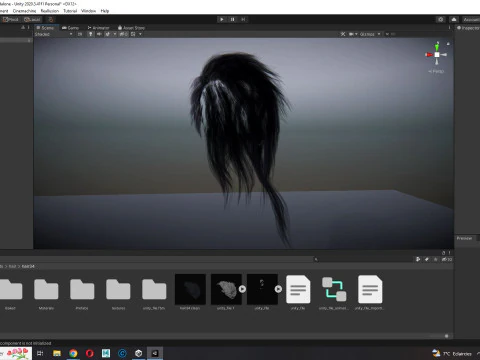 Realistic hair cyberpunk long 3D Model