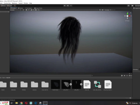 Realistic hair cyberpunk long 3D Model