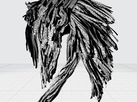 Realistic hair cyberpunk long Modelo 3D