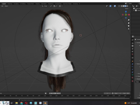 Ponytail Female Hair 3D मॉडल