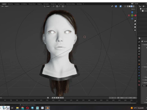 Ponytail Female Hair 3D Model