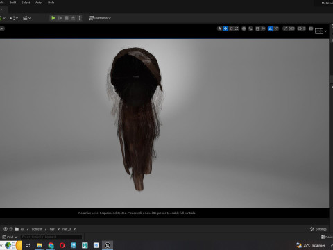 Ponytail Female Hair 3D मॉडल