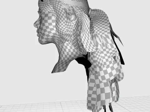 Ponytail Female Hair 3D Model