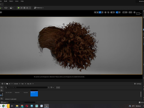 Realistic Curly Ponytail Hair 3D 모델