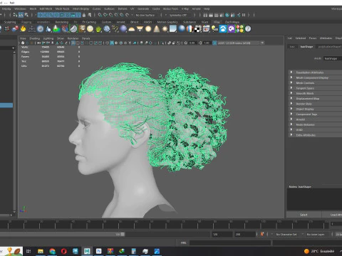Realistic Curly Ponytail Hair 3D Model