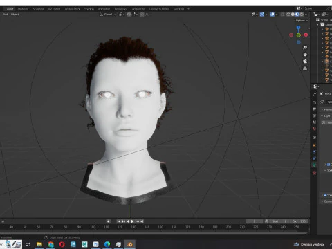 Realistic Curly Ponytail Hair 3D Model