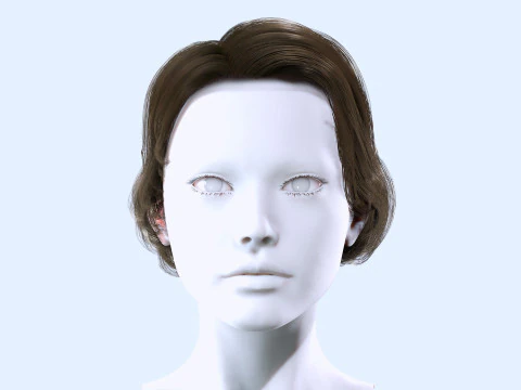Cheveux courts f&eacute;minins Modèle 3D