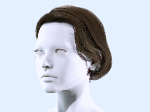 Cheveux courts f&eacute;minins Modèle 3D