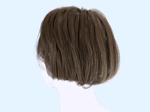 Female Short Bob Hair 3D मॉडल
