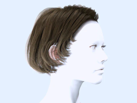Cheveux courts f&eacute;minins Modèle 3D
