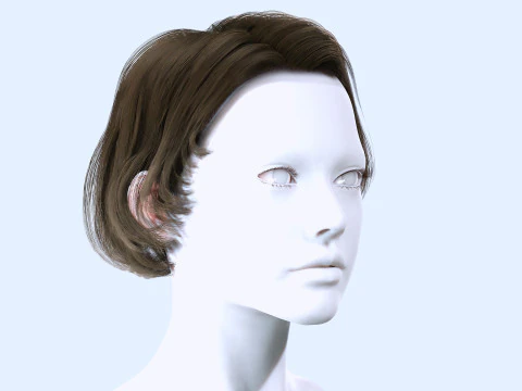 Cheveux courts f&eacute;minins Modèle 3D