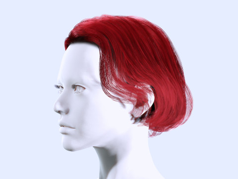 Female Short Bob Hair 3D मॉडल