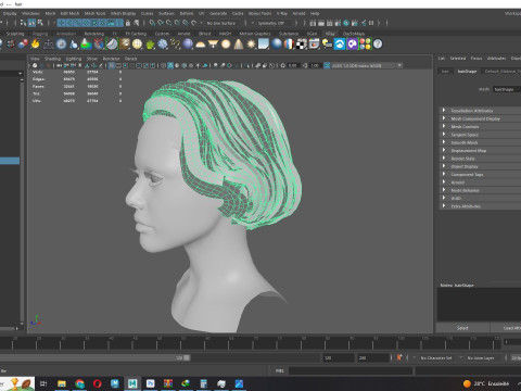 Female Short Bob Hair 3D मॉडल