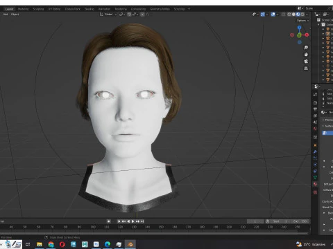 Cheveux courts f&eacute;minins Modèle 3D