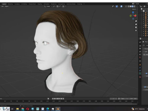 Cheveux courts f&eacute;minins Modèle 3D